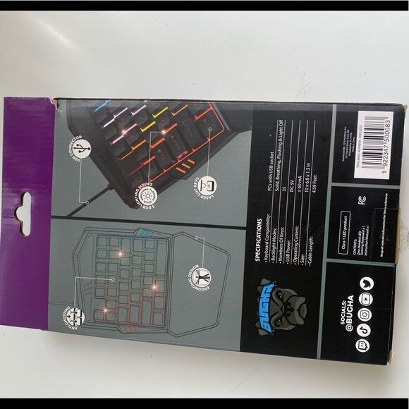 Bugha LED One handed gaming keyboard - Picture 2 of 3